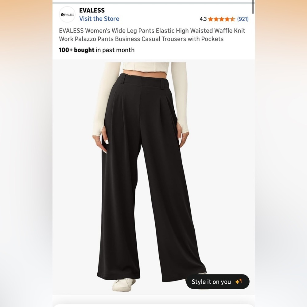 Amazon Evaless wide leg waffle knit palazzo pants